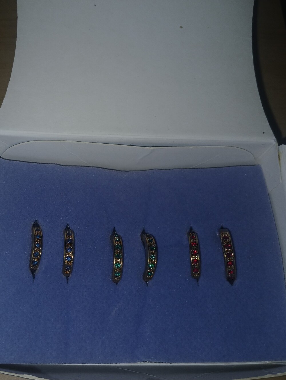 Avon Multicolor Gemstone Hoop Earring Set - Blue, Green, Red